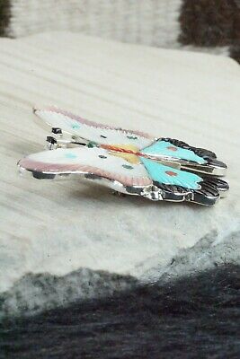 Multi Stone Inlay Butterfly & Sterling Silver Pendant - Tamara Pinto