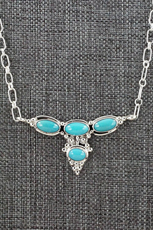 Turquoise & Sterling Silver Necklace - Verley Betone