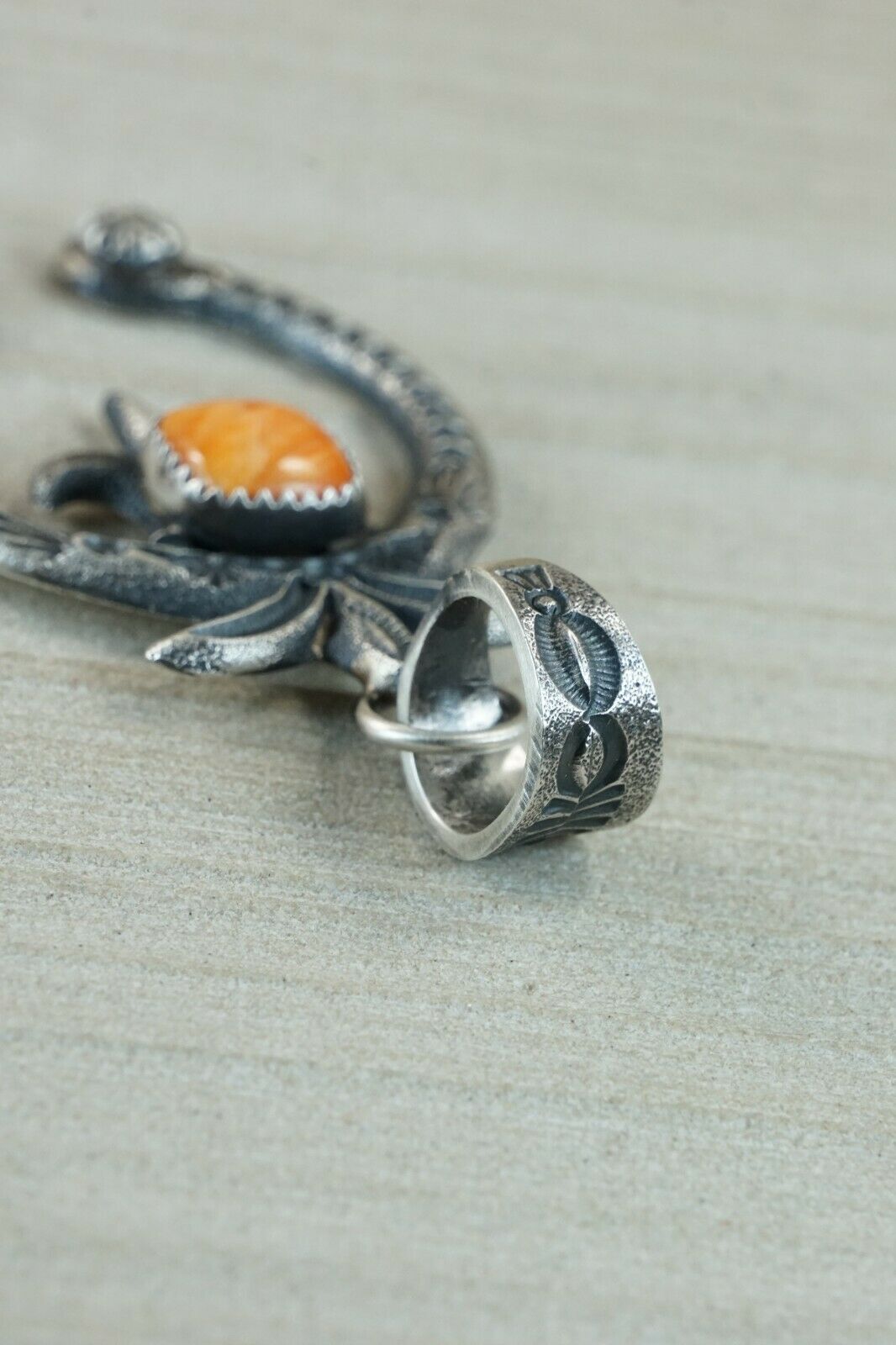 Navajo Spiny Oyster and Sterling Silver Pendant - Kevin Billah