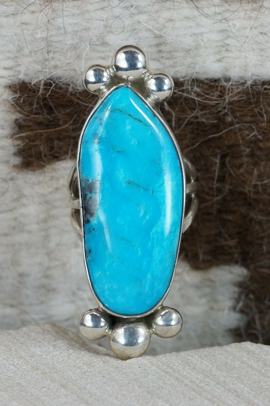 Navajo Turquoise and Sterling Silver Ring - Rick Martinez - Size 9