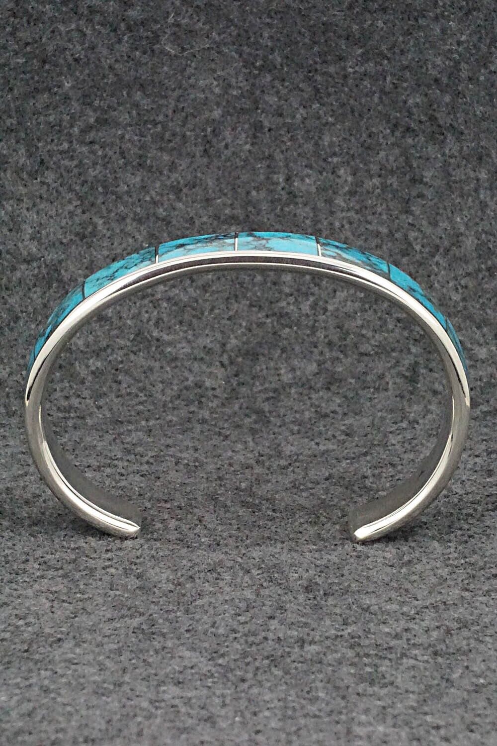 Turquoise & Sterling Silver Inlay Bracelet - Larry Loretto