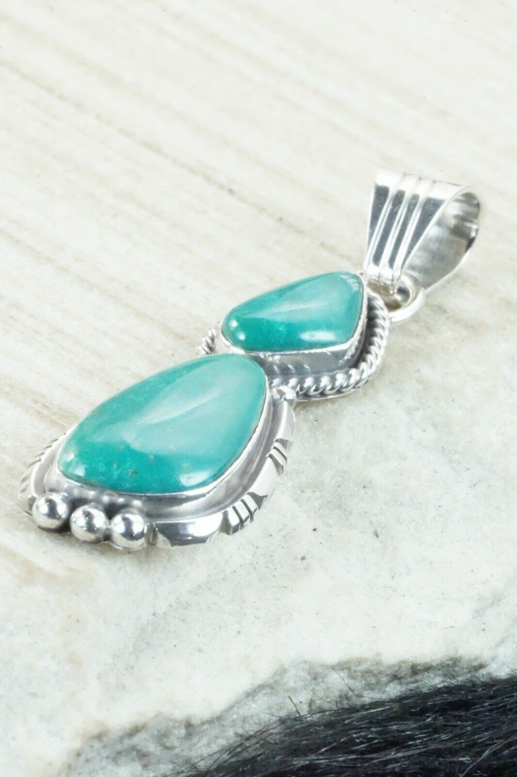 Turquoise & Sterling Silver Pendant - Marita Benally