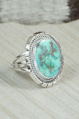 Turquoise & Sterling Silver Ring - Samuel Yellowhair - Size 8