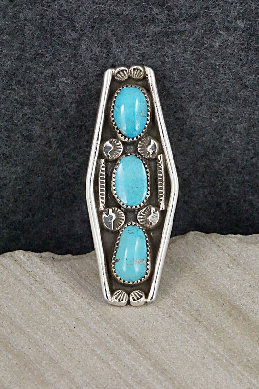 Turquoise & Sterling Silver Ring - Priscilla Reeder - Size 9