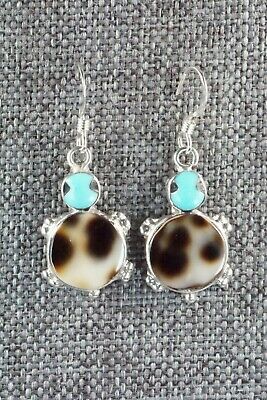 Turquoise, Shell & Sterling Silver Earrings - Kathryn Qualo