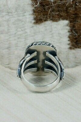Navajo Turquoise & Sterling Silver Ring - Bobby Platero - Size 12.5