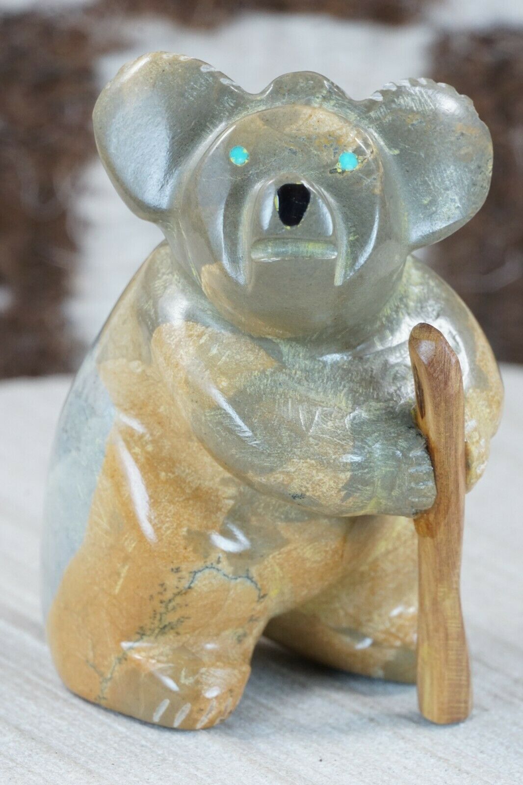 Koala Bear Zuni Fetish Carving - Enrike Leekya