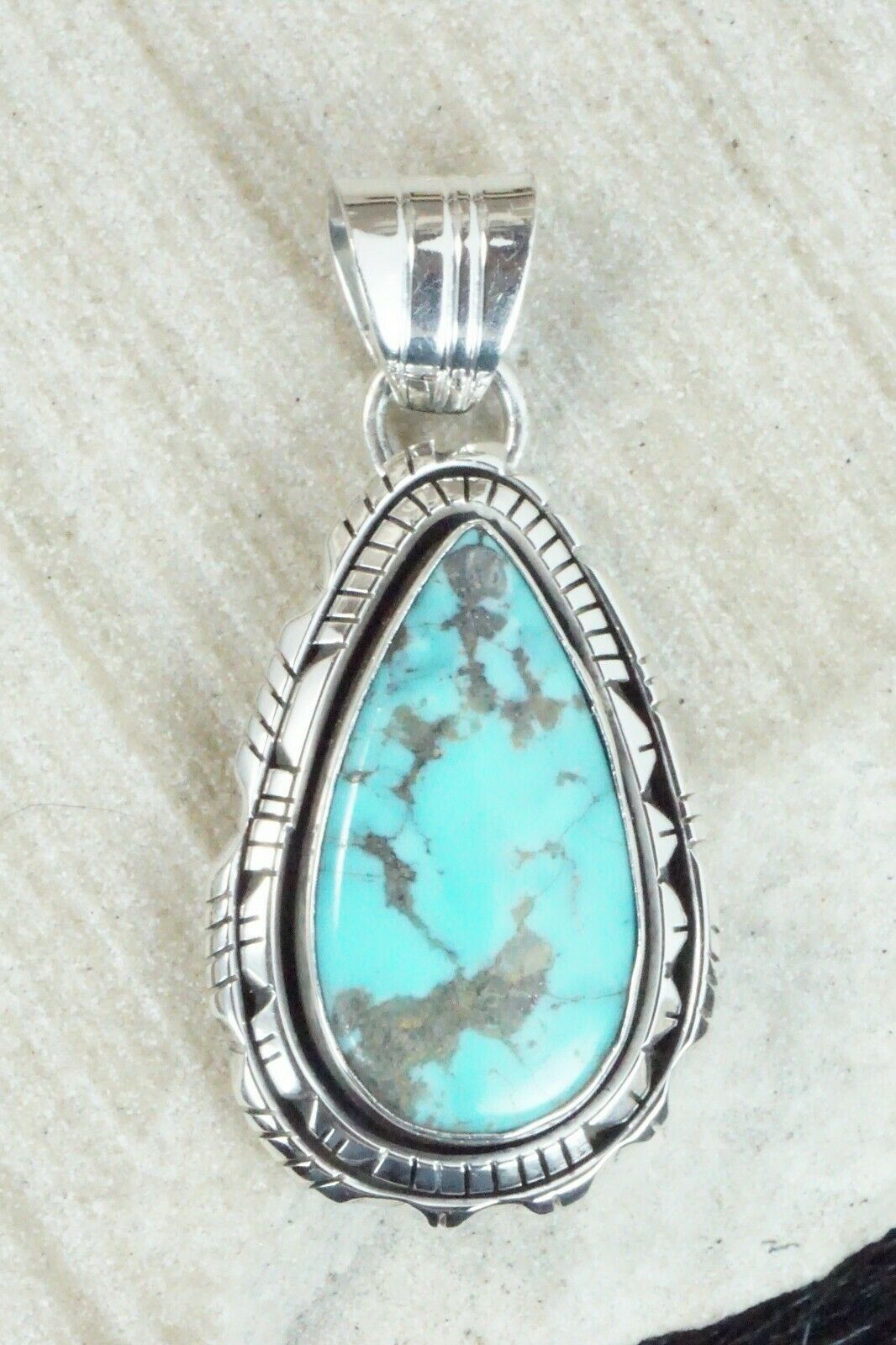 Turquoise & Sterling Silver Pendant - Samuel Yellowhair