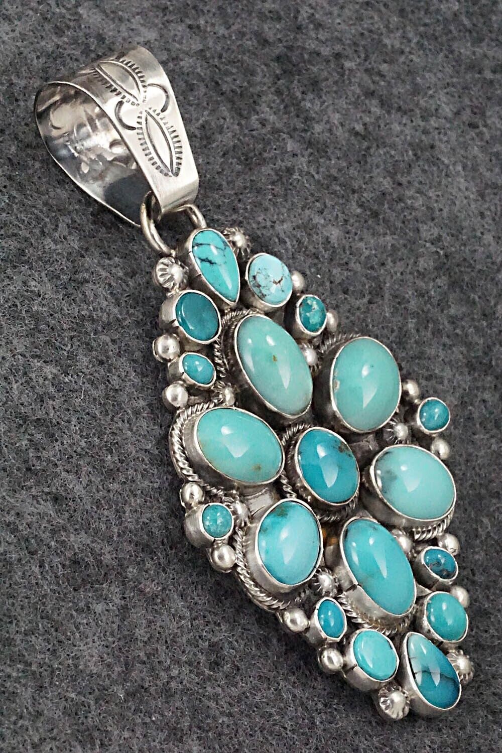 Turquoise and Sterling Silver Pendant - Annie Hoskie