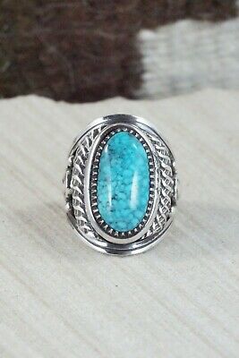 Turquoise & Sterling Silver Ring - Derrick Gordon - Size 8.75