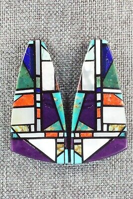 Multi Stone Inlay & Sterling Silver Earrings - Chris T. Nieto
