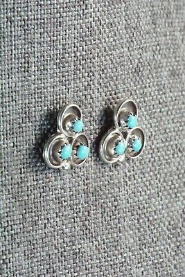 Turquoise & Sterling Silver Earrings - Gloria Lonasee - High Lonesome Trading