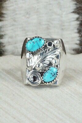 Turquoise & Sterling Silver Ring - Wilbur Myers - Size 9