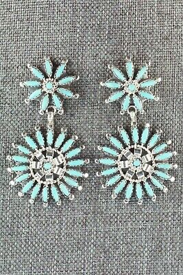 Turquoise & Sterling Silver Earrings - Nathaniel Nez
