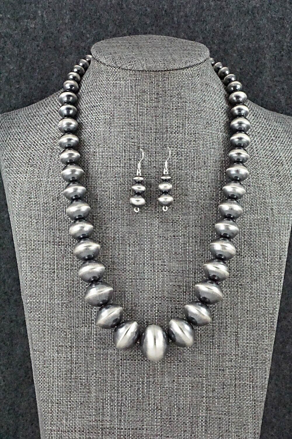 Navajo Pearl Sterling Silver Necklace Set - Preston Haley