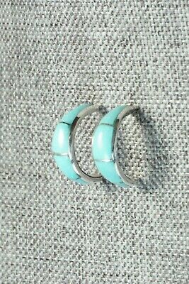 Turquoise & Sterling Silver Earrings - Philbert Chavez