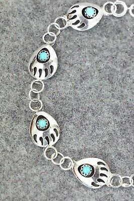 Turquoise & Sterling Silver Link Bracelet - Leta Parker