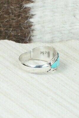 Turquoise & Sterling Silver Ring - Millie Peynetsa - Size 8