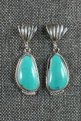 Navajo Turquoise and Sterling Silver Earrings - Sharon McCarthy - High Lonesome Trading