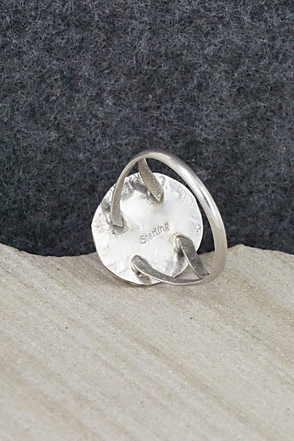 Spiny Oyster & Sterling Silver Ring - Freda Martinez - Size 8