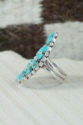 Turquoise & Sterling Silver Ring - Justina Wilson - Size 7.25