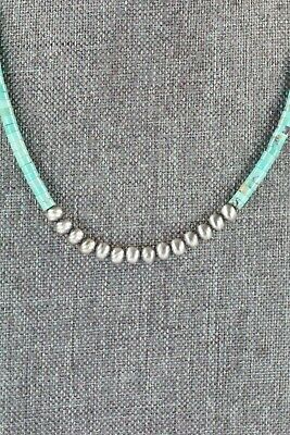 Turquoise & Sterling Silver Necklace - Navajo - High Lonesome Trading