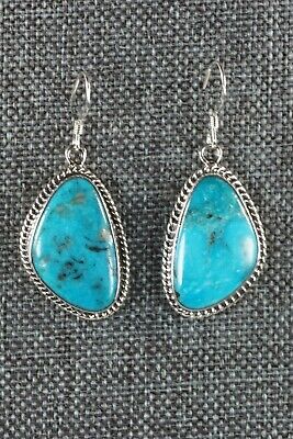 Turquoise & Sterling Silver Earrings - Lee Shorty - Navajo - High Lonesome Trading