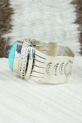 Turquoise and Sterling Silver Ring - Bucky Belin - Size 12