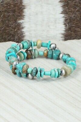Turquoise & Sterling Silver Bracelet - Navajo