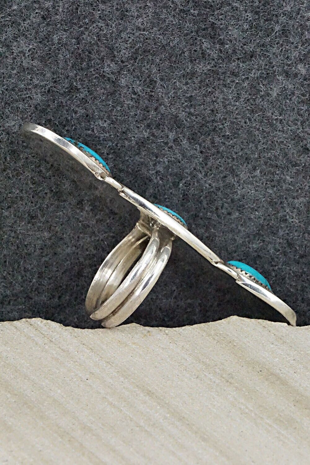 Turquoise & Sterling Silver Ring - Priscilla Reeder - Size 8.5