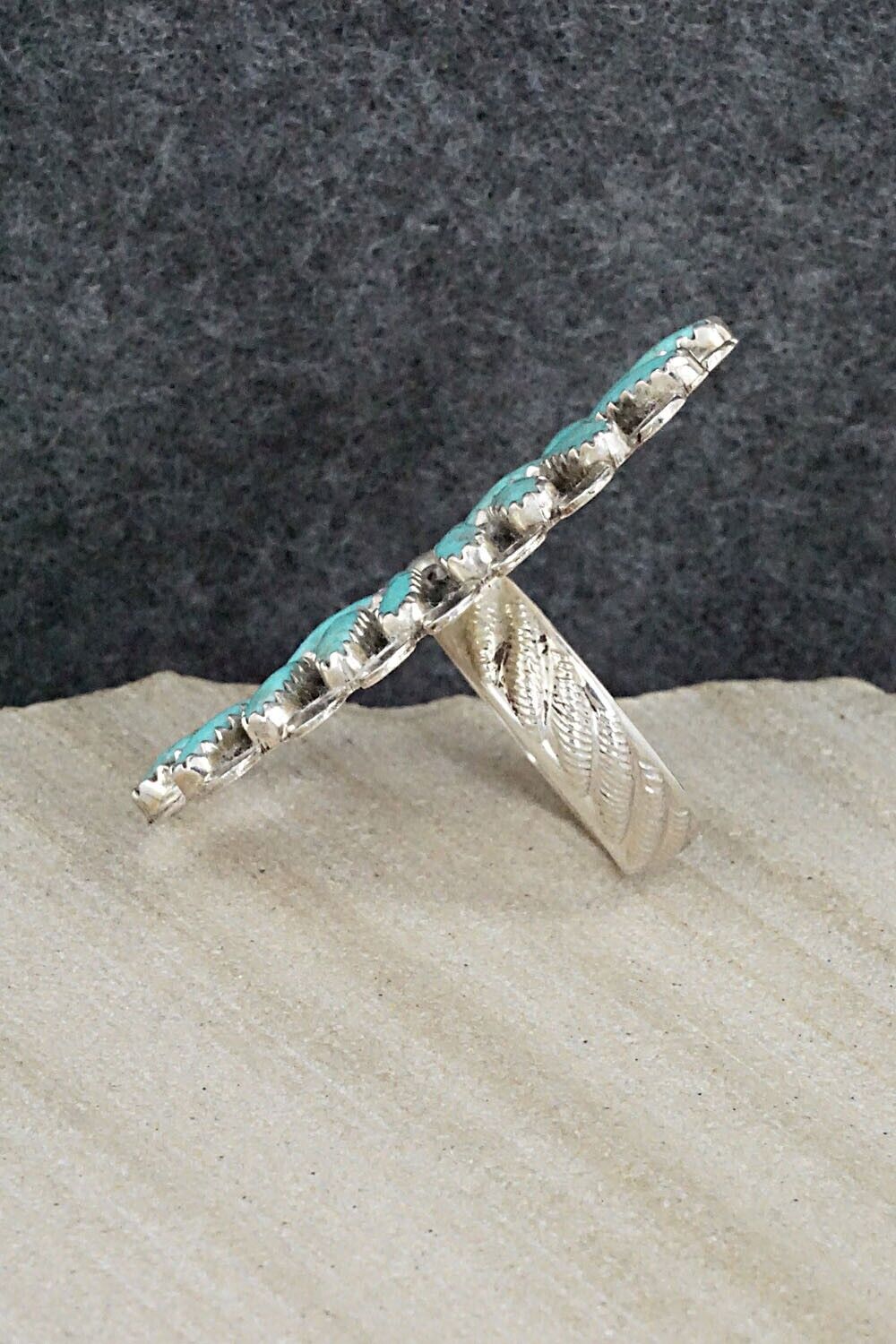 Turquoise & Sterling Silver Ring - Lavell Byjoe - Size 7.25