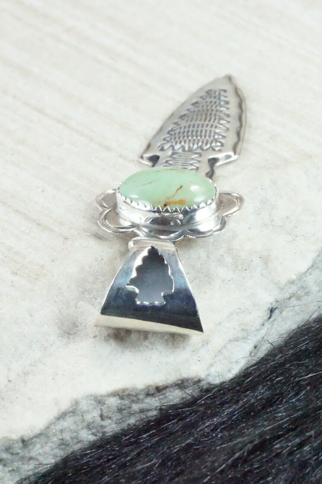 Turquoise & Sterling Silver Pendant - Navajo - High Lonesome Trading