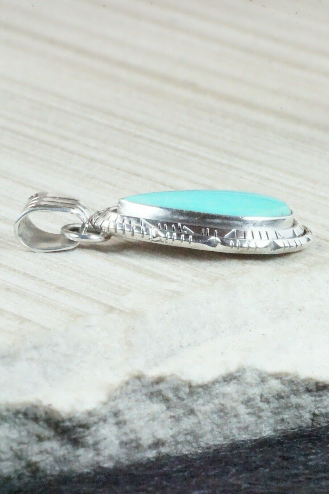 Turquoise & Sterling Silver Pendant - Samuel Yellowhair