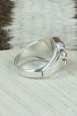 Coral & Sterling Silver Ring - Anthony Skeets - Size 8