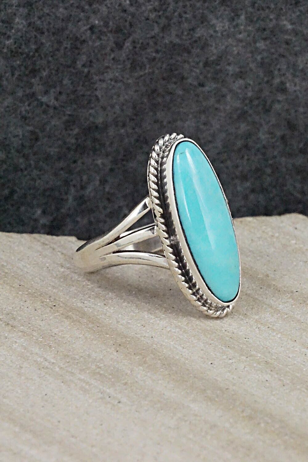 Turquoise & Sterling Silver Ring - Mark Barney - Size 6.5