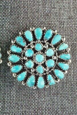 Turquoise & Sterling Silver Earrings - Eunise Wilson