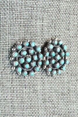 Turquoise & Sterling Silver Earrings - Lorencita Walela