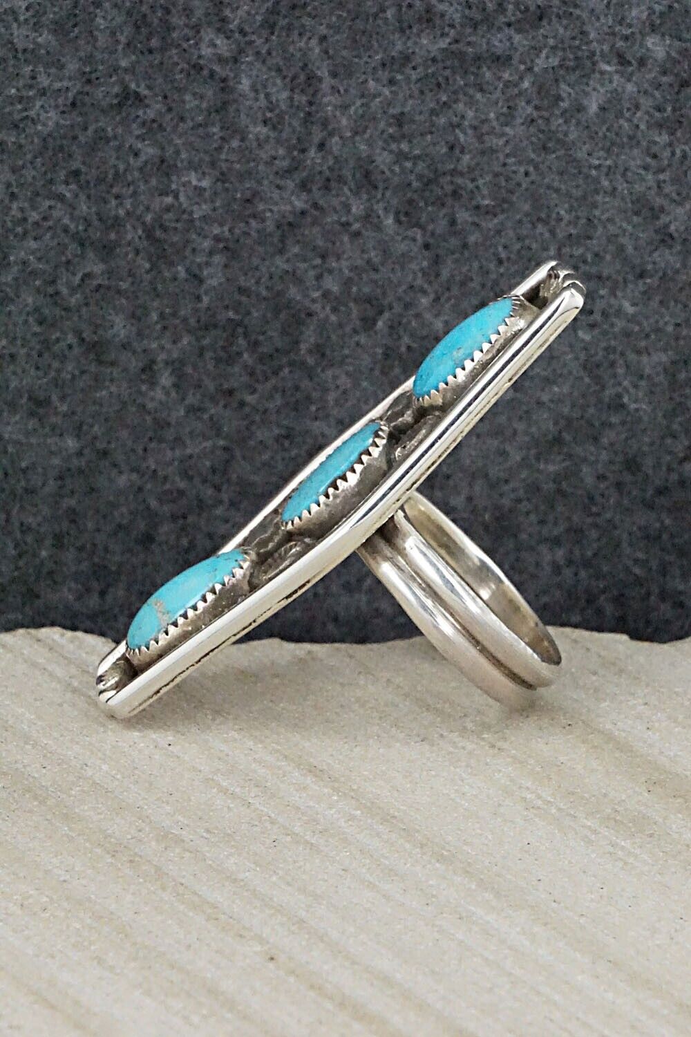 Turquoise & Sterling Silver Ring - Priscilla Reeder - Size 9