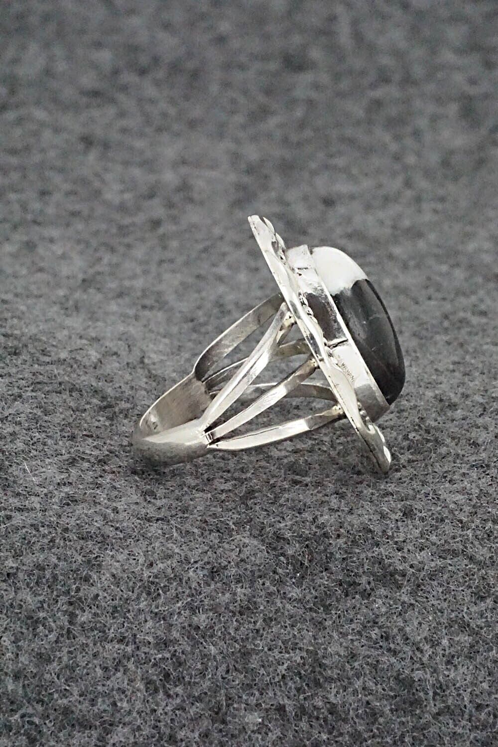 White Buffalo & Sterling Silver Ring - Samuel Yellowhair - Size 5.75