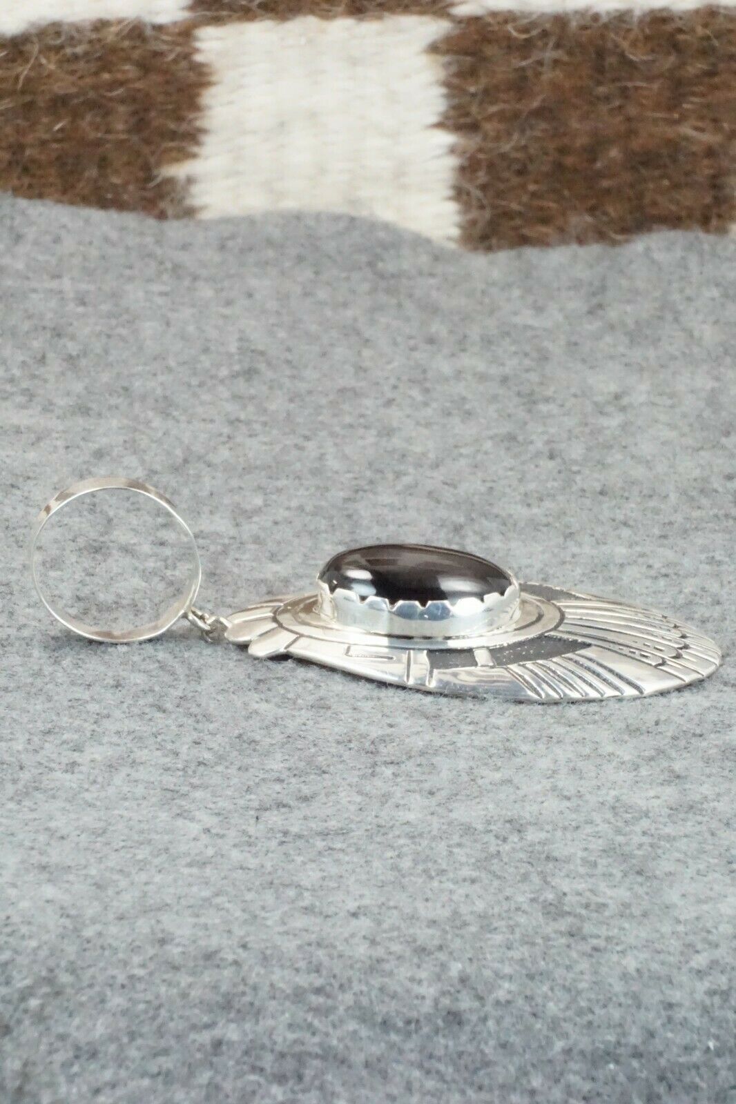 Onyx & Sterling Silver Pendant - Rosita Singer