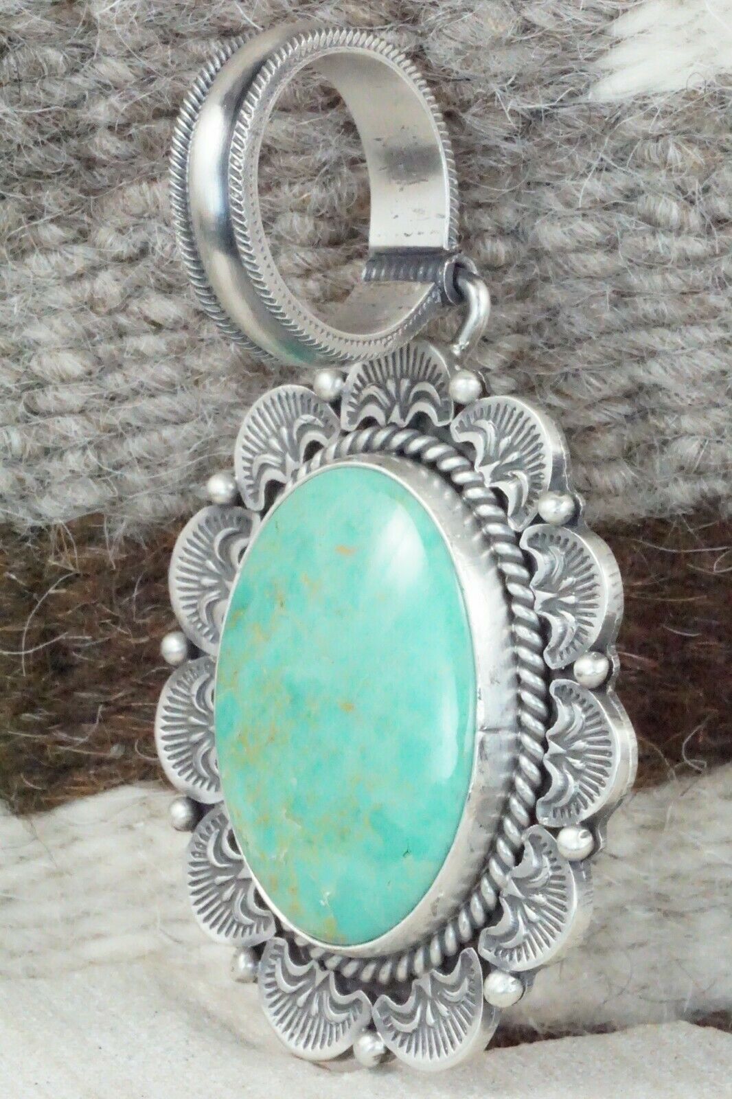 Turquoise and Sterling Silver Pendant - Michael Calladitto