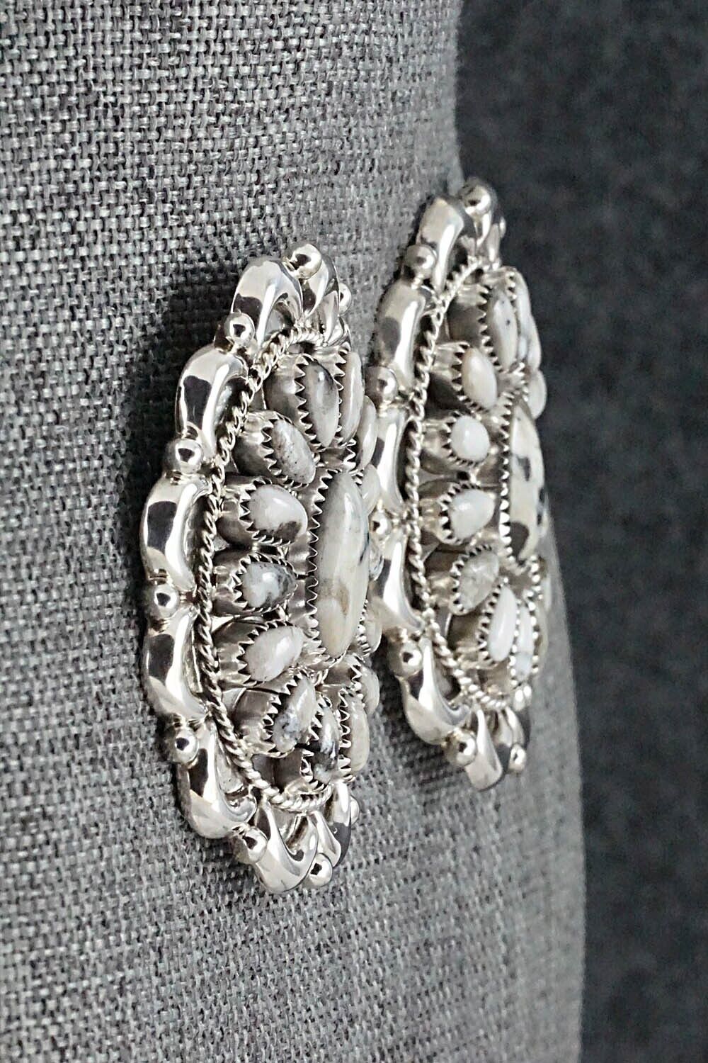 White Buffalo & Sterling Silver Earrings - Jaz Wilson