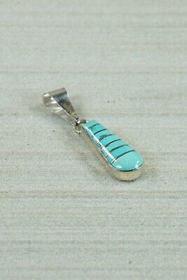 Zuni Turquoise & Sterling Silver Pendant - Eldrick Seowtewa
