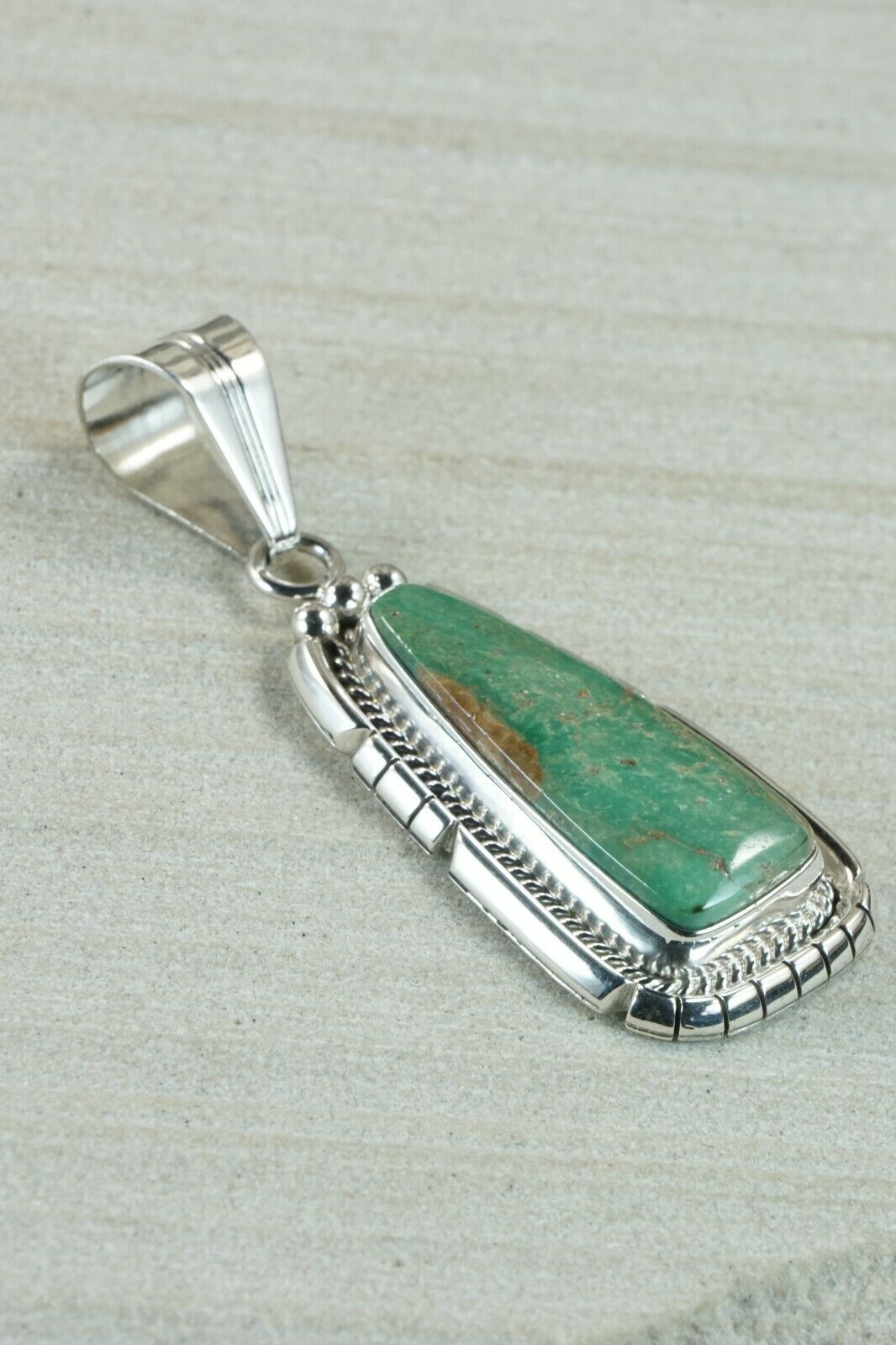 Navajo Turquoise & Sterling Silver Pendant - Samuel Yellowhair
