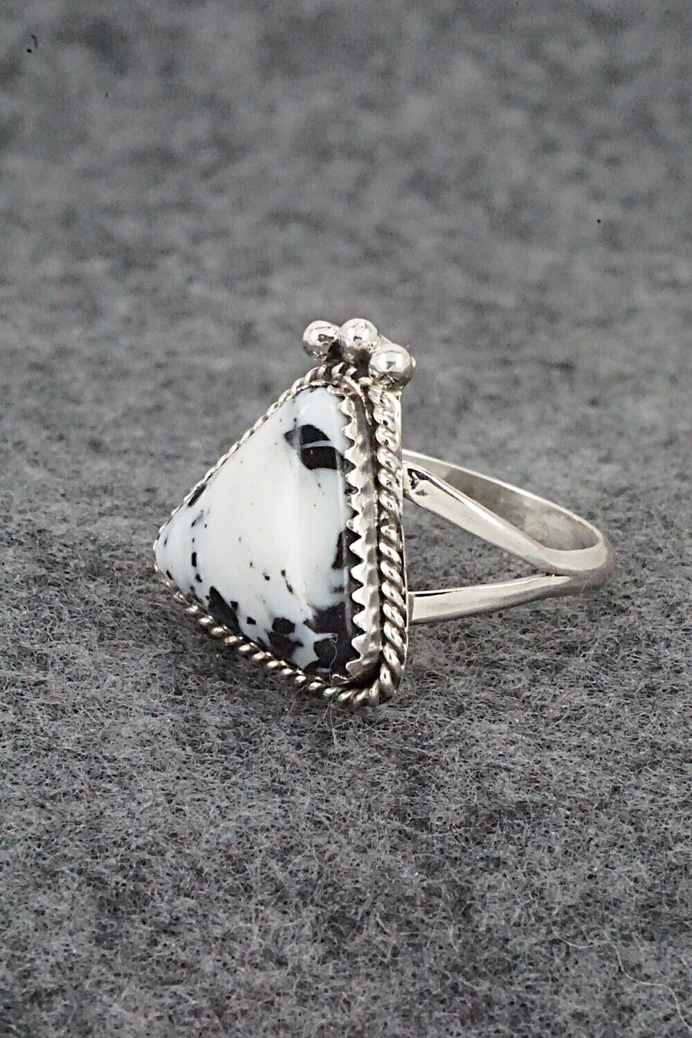 White Buffalo & Sterling Silver Ring - Judy Largo - Size 7.5
