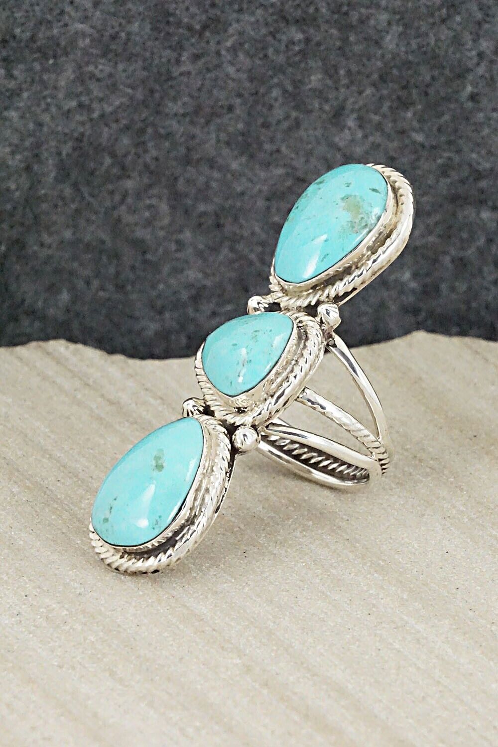 Turquoise and Sterling Silver Ring - Bucky Belin - Size 6.5