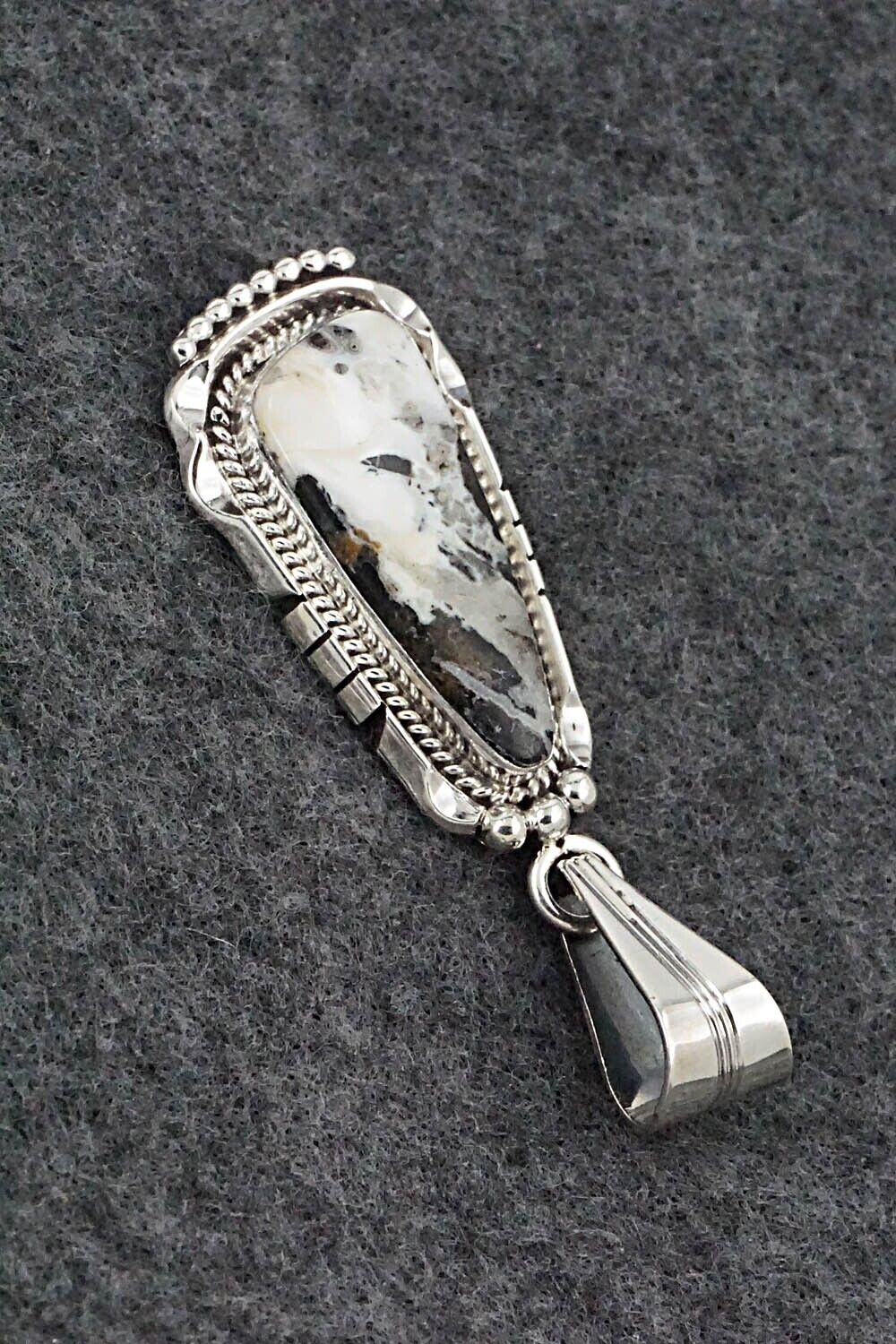 White Buffalo & Sterling Silver Pendant - Samuel Yellowhair