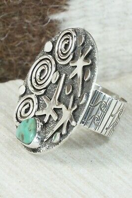 Turquoise & Sterling Silver Ring - Alex Sanchez - Size 8
