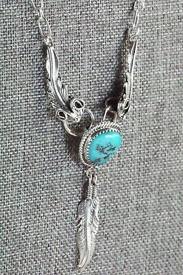 Turquoise & Sterling Silver Necklace - Lee Shorty