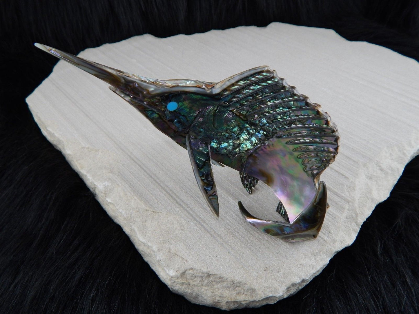 Sword Fish Zuni Fetish Carving - Philbert Beyuka - High Lonesome Trading